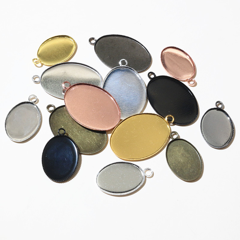 Jewelry Making Tray - 10-20pcs 13x18mm/18x25mm Inner Size Oval Pendant