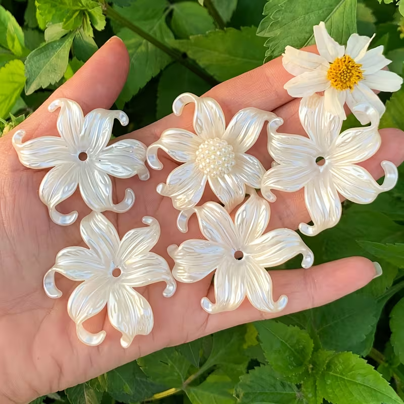 Jewelry Making For Adults - 20pcs White Big Iris Flower Beads