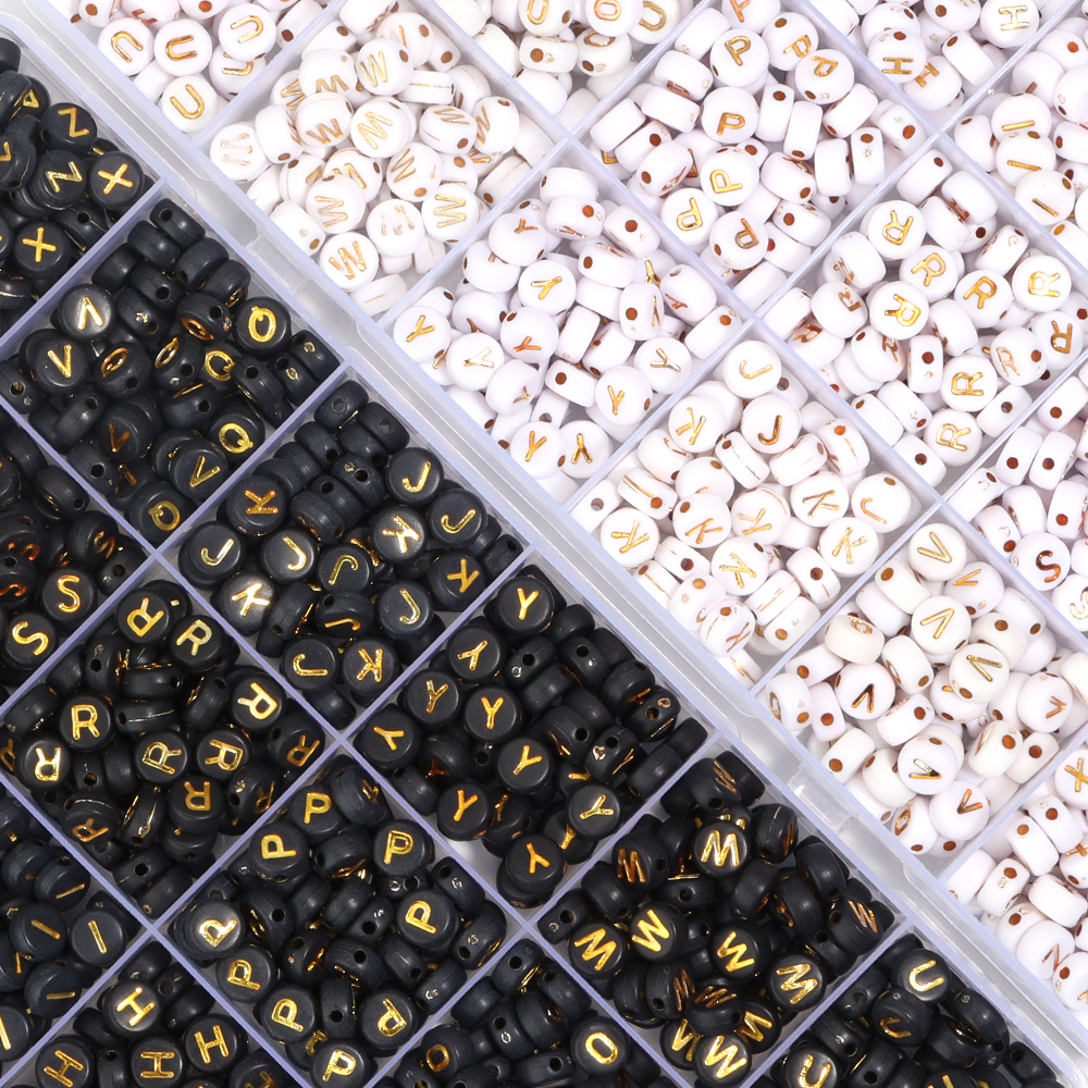Jewelry Making Online - 1200pcs/box Acrylic Letter Beads Set English