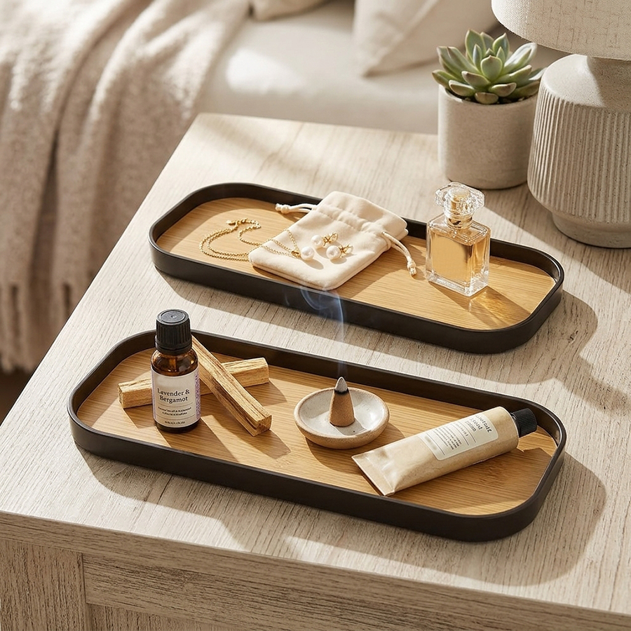 Jewelry Making Tray - 1-piece/2-piece Bathroom Vanity Tray, Rectangular Bathroom