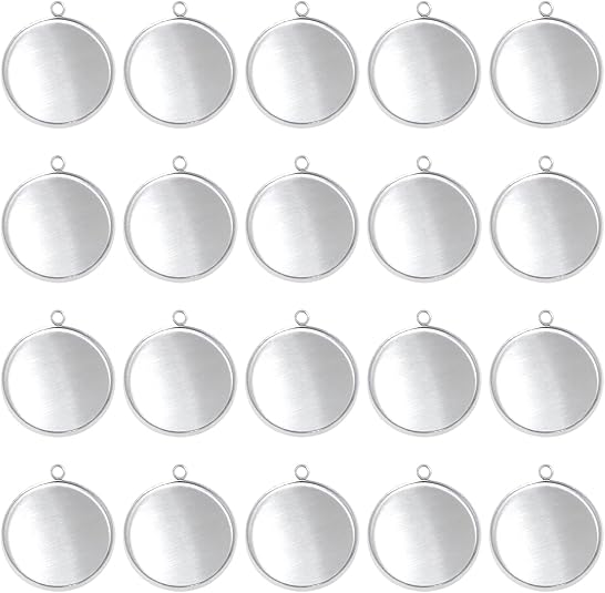 20 Pieces Stainless Steel Roun - Jewelry Making Tray avis et prix