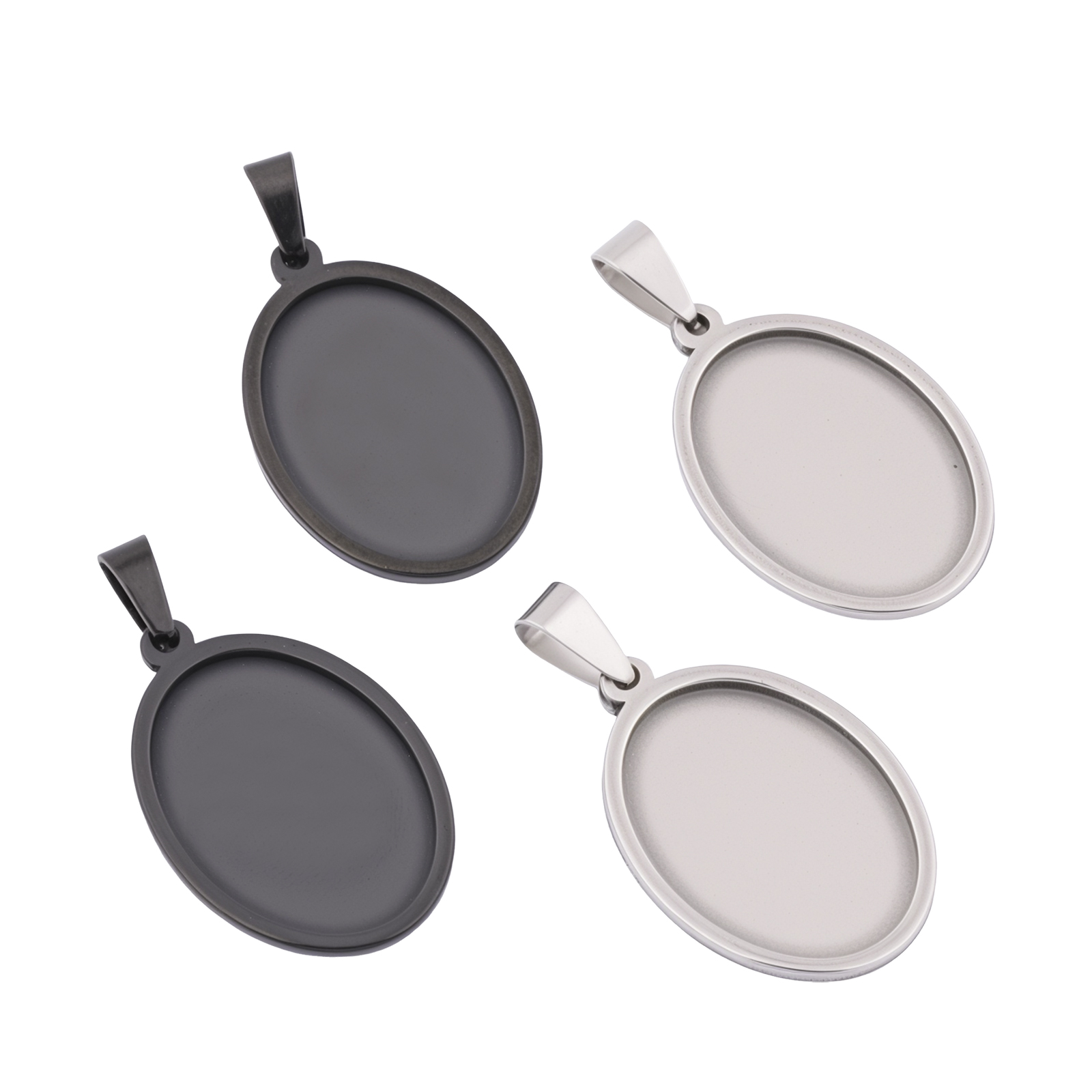 5pcs Stainless Steel Black Ova - Jewelry Making Tray avis et prix