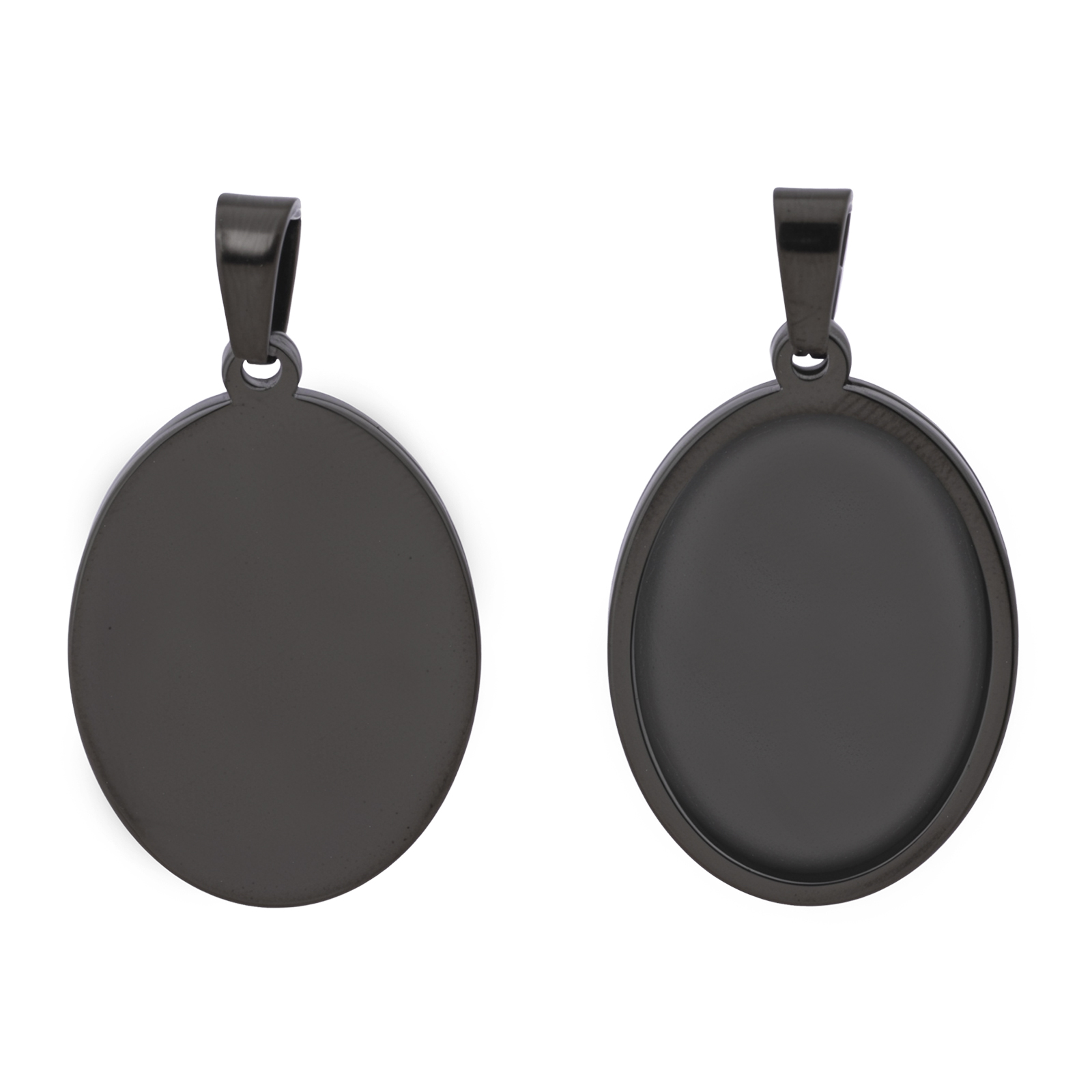 5pcs Stainless Steel Black Ova - Jewelry Making Tray avis et prix