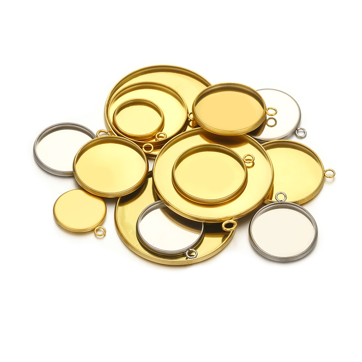 10 Pcs Golden Stainless Steel  - Jewelry Making Tray avis et prix