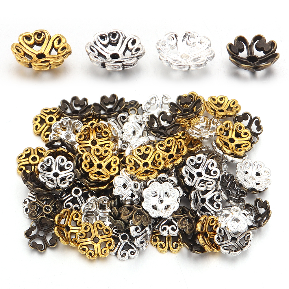 100pcs 8mm Alloy Hollow Out Fl - Jewelry Making Tray avis et prix
