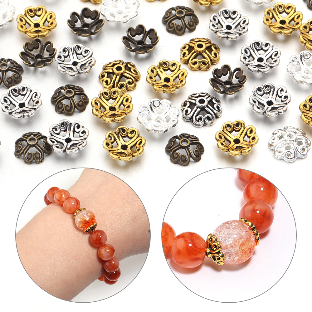 100pcs 8mm Alloy Hollow Out Fl - Jewelry Making Tray avis et prix