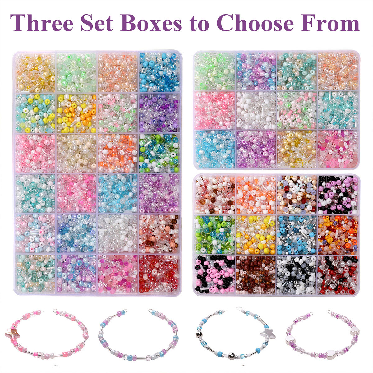 24 Grid Mixed Size Glass Seed  - Jewelry Making Online avis et prix