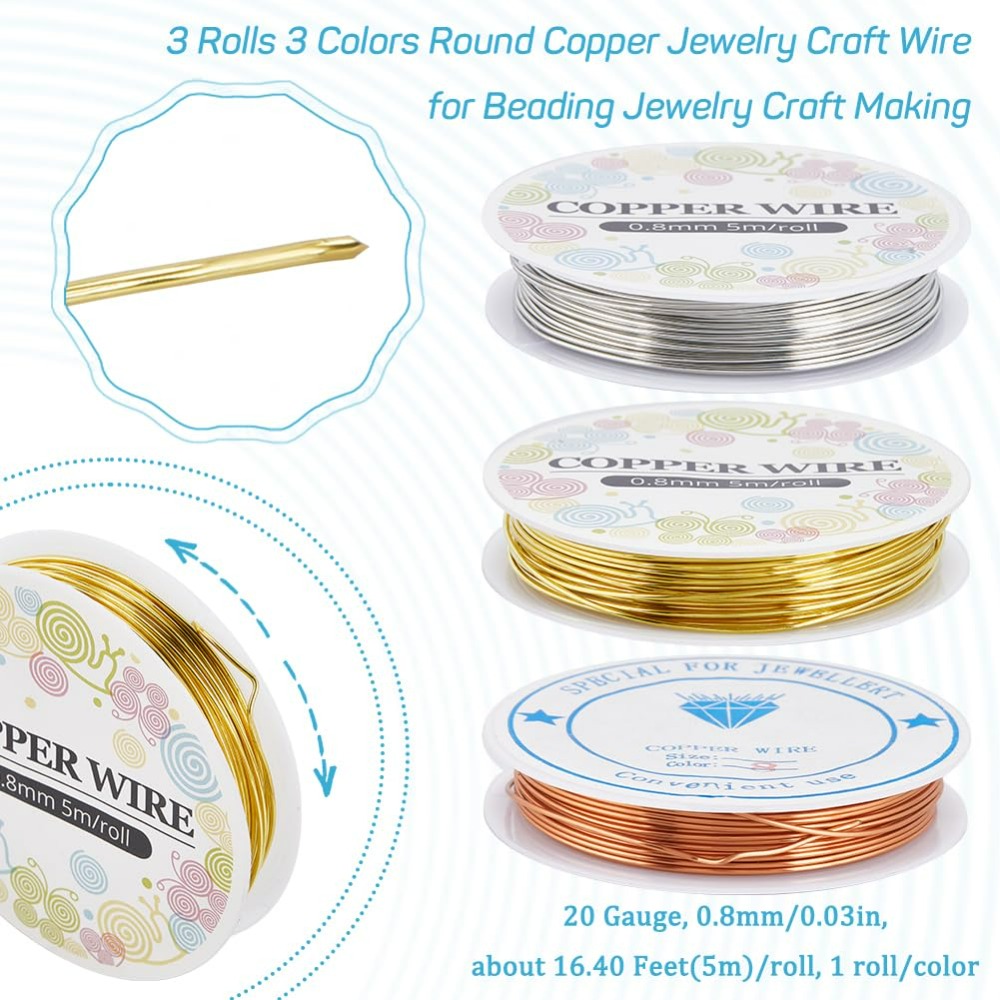 12.8M Copper Jewelry Wire 0.8m - Jewelry Making Online avis et prix