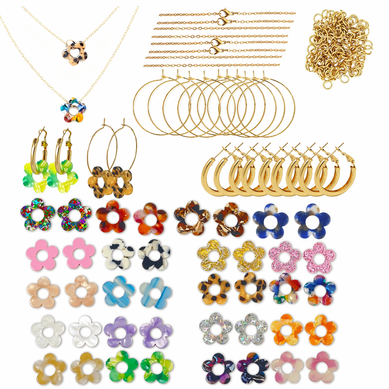 Cute Colorful Sequin Acrylic F - Jewelry Making Online avis et prix