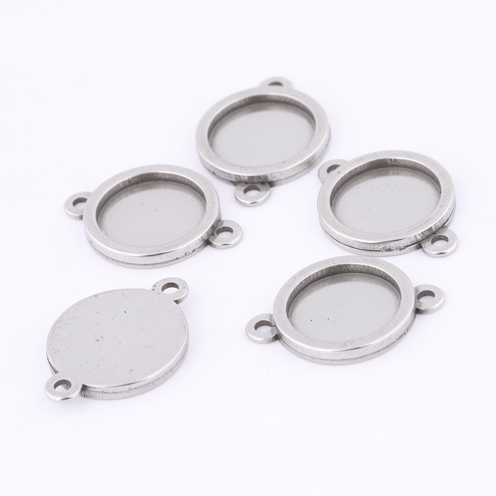 10pcs Stainless Steel 12mm Cab - Jewelry Making Tray avis et prix