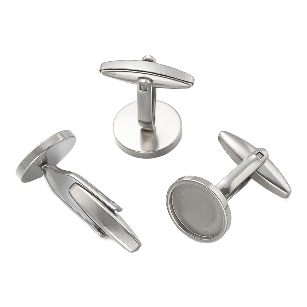 5Pcs Stainless Steel Cufflinks - Jewelry Making Tray avis et prix