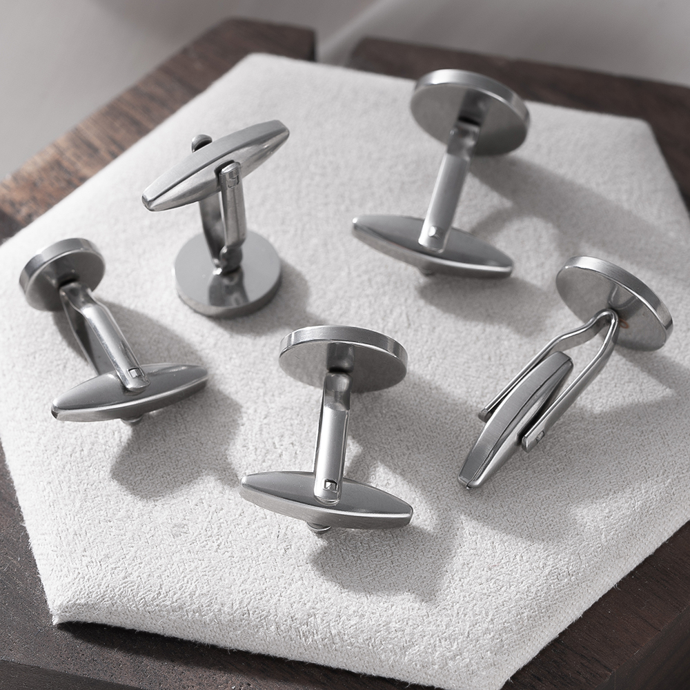 5Pcs Stainless Steel Cufflinks - Jewelry Making Tray avis et prix