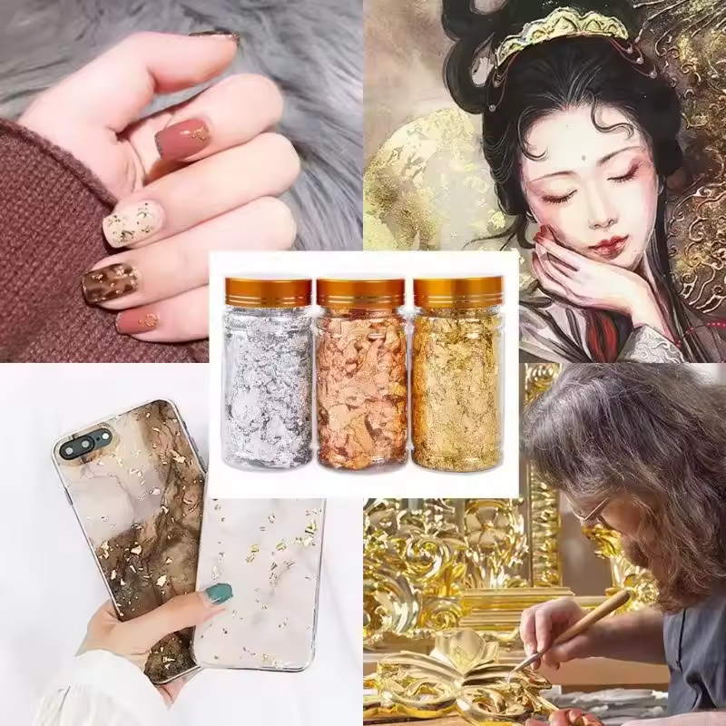 Metallic Foil Flakes Golden Si - Jewelry Making Event avis et prix