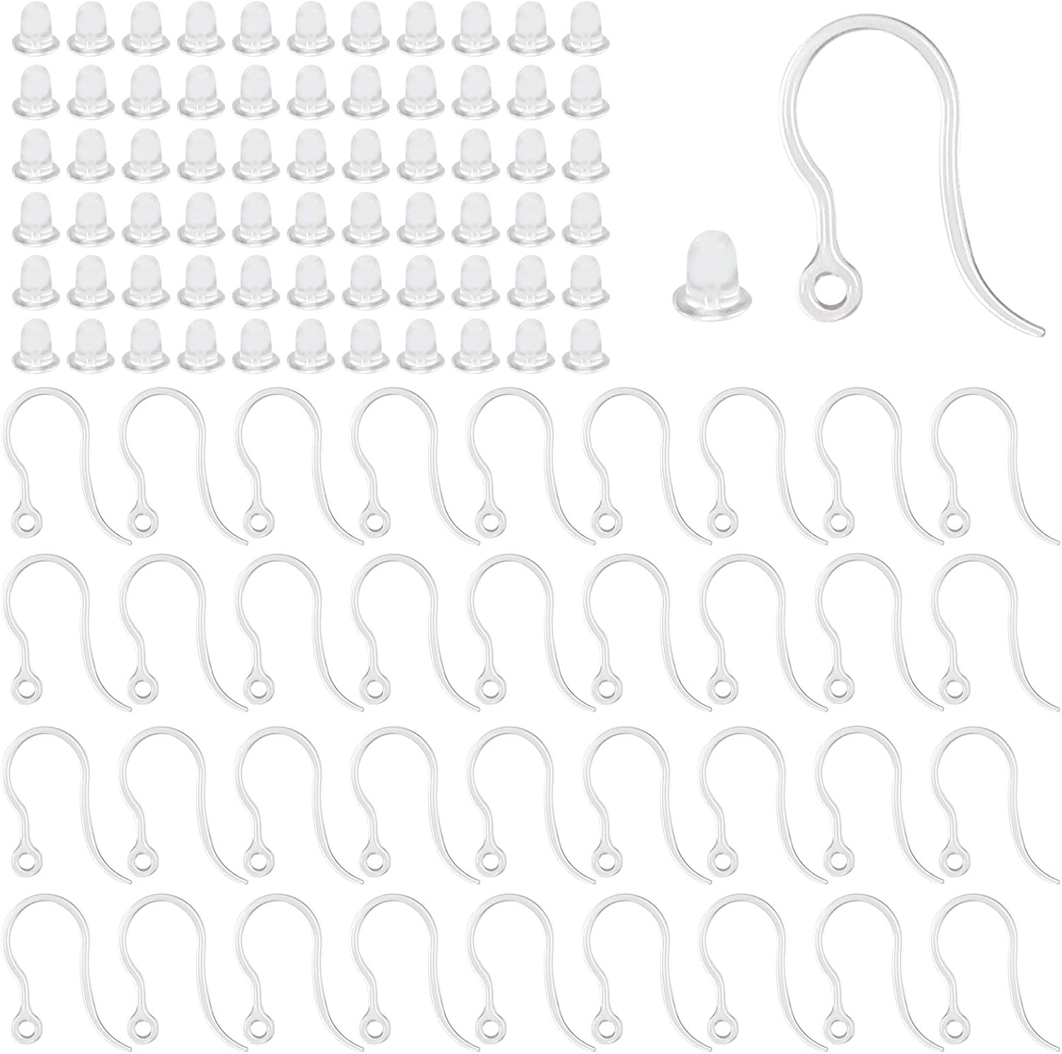 40pcs Clear Plastic Earring Ho - Jewelry Making Hardware avis et prix