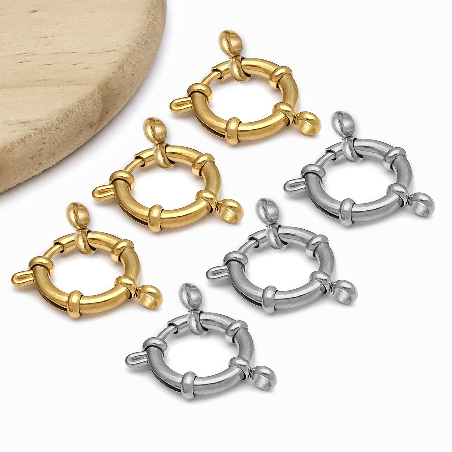 2pcs Stainless Steel Round Cla - Jewelry Making Hardware avis et prix