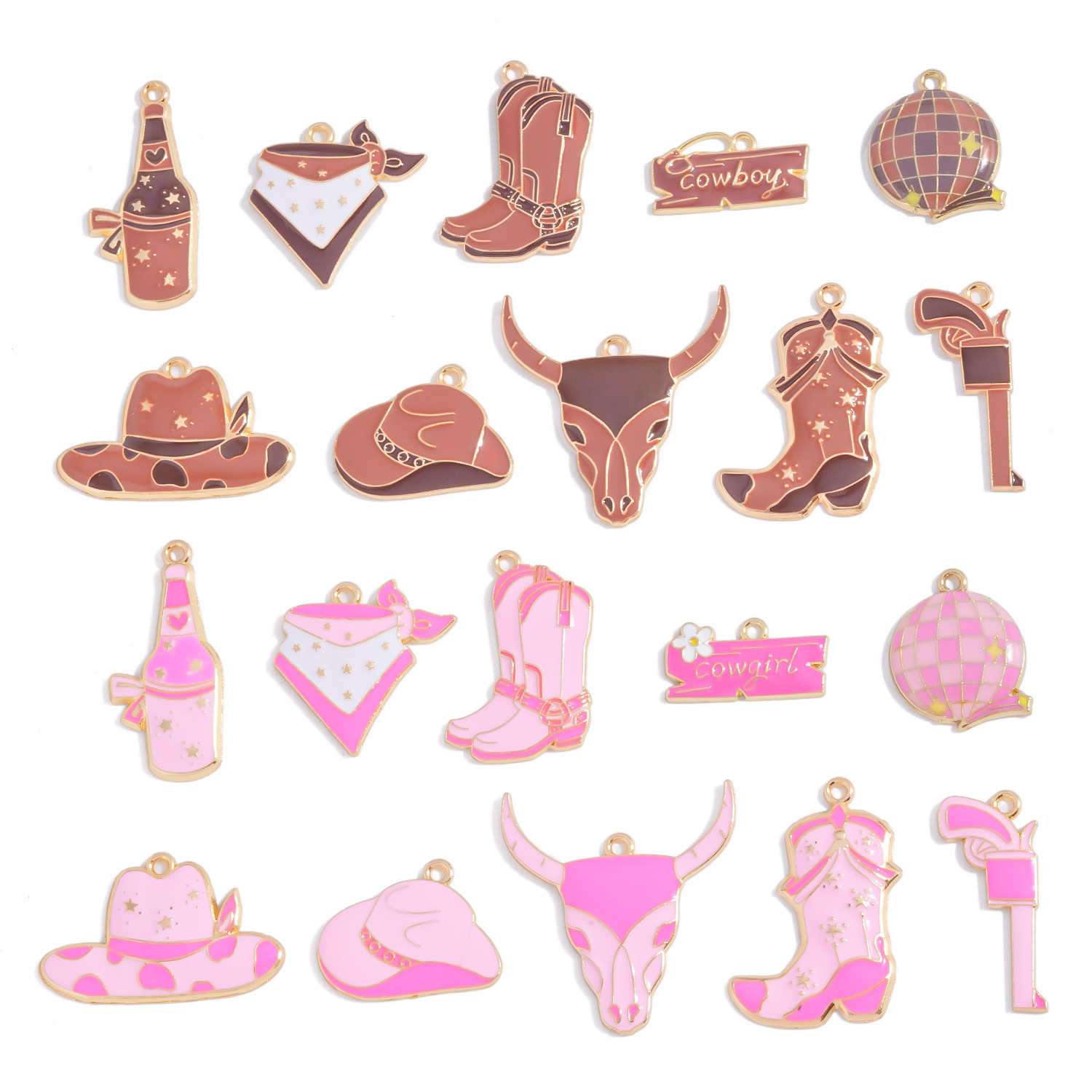 Cowboy Cowgirl Enamel Charms A - Jewelry Making Event avis et prix