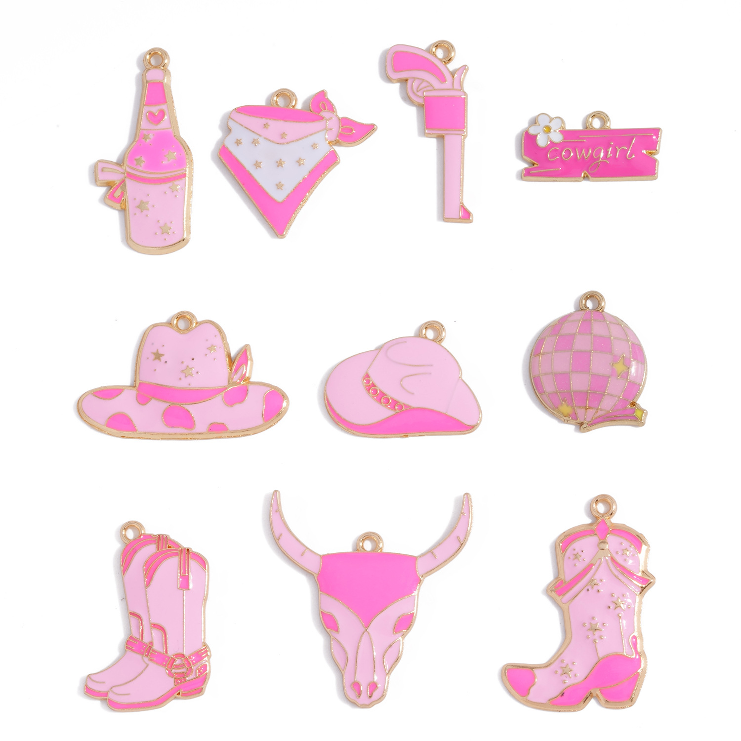 Cowboy Cowgirl Enamel Charms A - Jewelry Making Event avis et prix