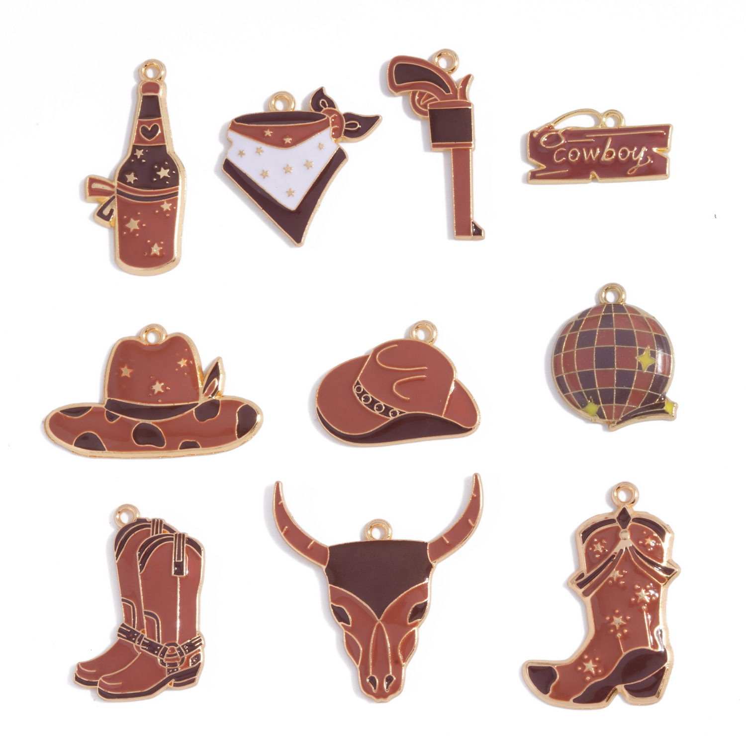 Cowboy Cowgirl Enamel Charms A - Jewelry Making Event avis et prix