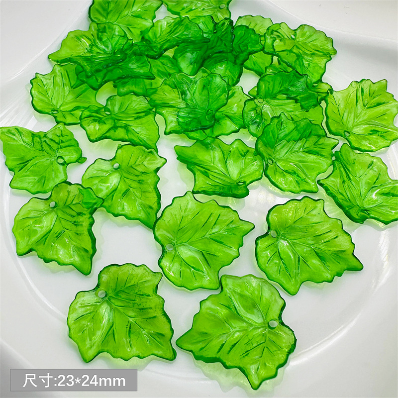 about 20pcs Green Acrylic Leaf - Jewelry Making Event avis et prix