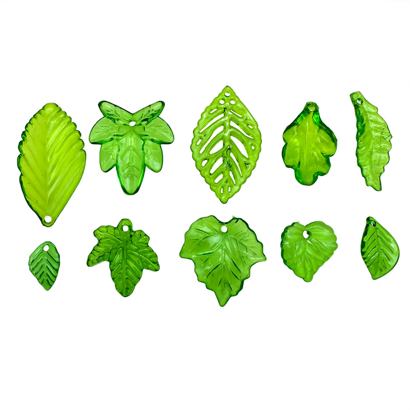 about 20pcs Green Acrylic Leaf - Jewelry Making Event avis et prix