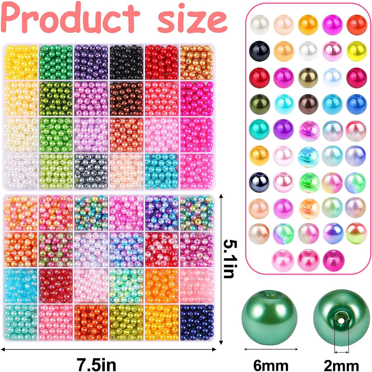 2400PCS 48 Compartments Pearl  - Jewelry Making Online avis et prix